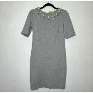 Eliza J.‎ Women's Beaded Embellished Ponte Shift Dress Women's 6 Rhinestones